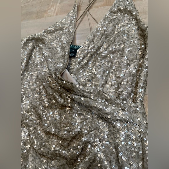 Lauren Ralph Lauren Evening Gold sequin Dress gown - Picture 11 of 17
